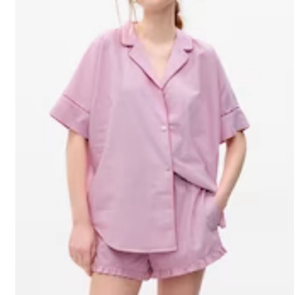 GAP Pink Rosetta Poplin PJ Shirt Size Large. New. - Picture 1 of 9